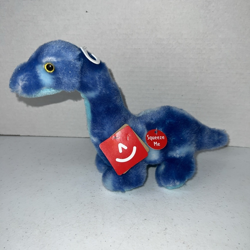 Aurora Blue Dinosaur Plush Brachiosaurus 8.5" Roar Sound NWT Stuffed Animal